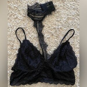 DYNAMIC black lace bralette bra top One Size